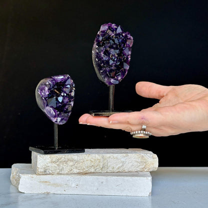 Amethyst Cluster Sets – Rare Sizes with Stands, Uruguay Ethically Sourced