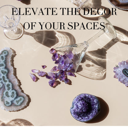 Agate Slice SET (2pk) on Stands - Ethically Sourced