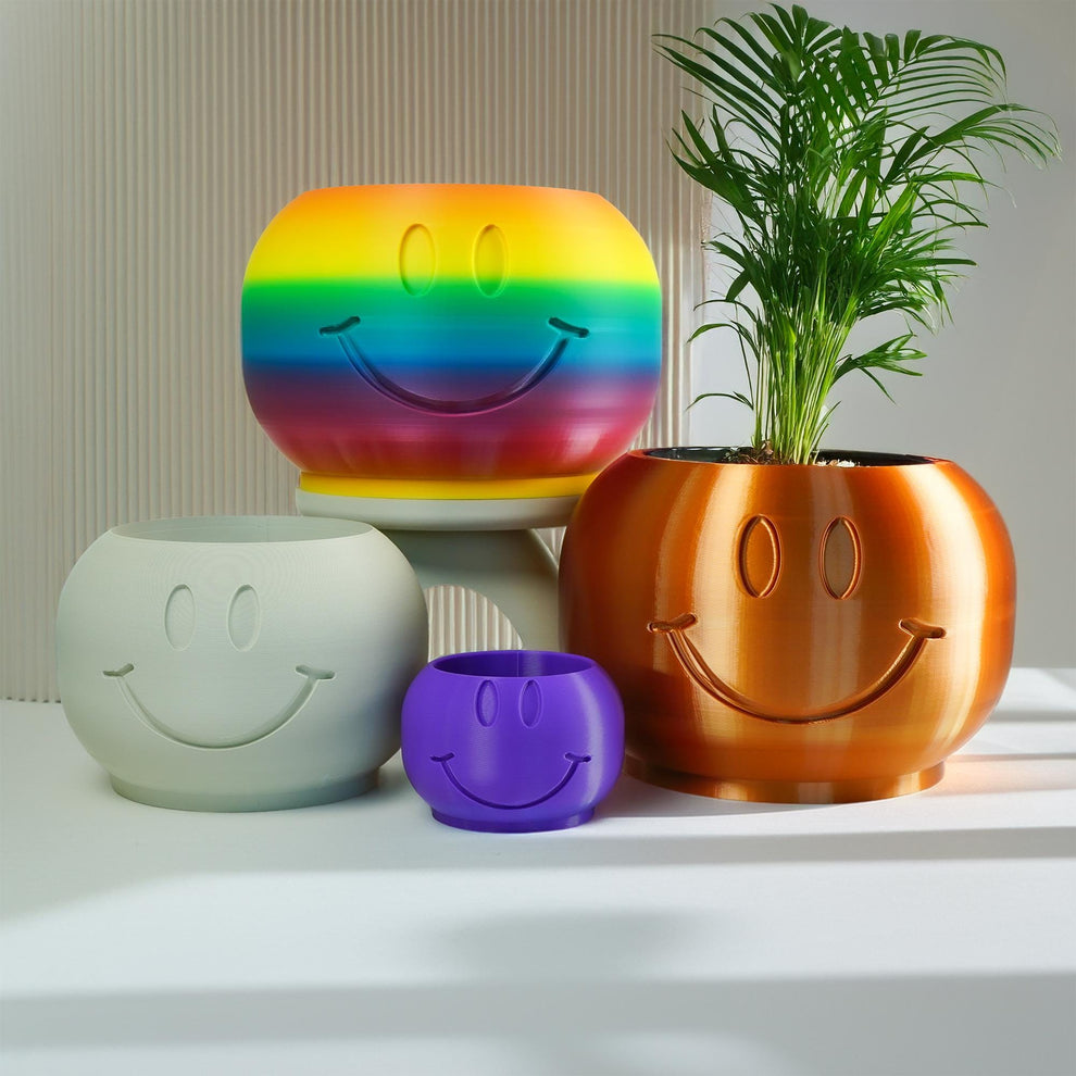 Smiley Face Planter & Drip Tray | Moon Water Apothecary