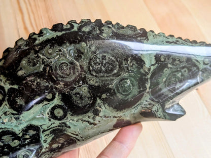 Kambaba Jasper Chameleon Carving - OOAK