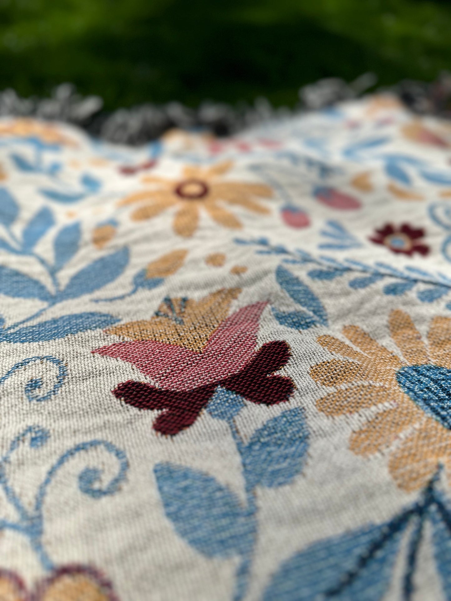 Flowers Woven Blankets. Colorful blanket for picnic or tapestry. Talavera Blanket. Mexican Flowers tapestry bla ket. Plant blanket for her.