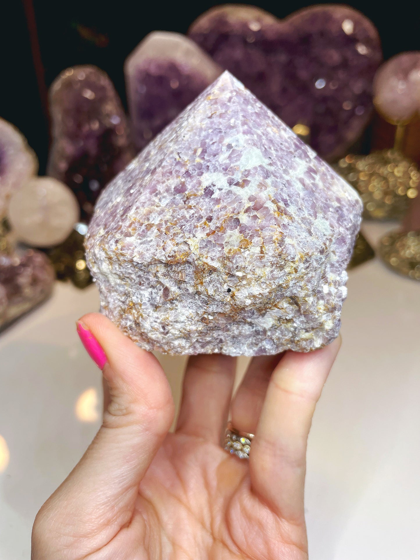 Lepidolite Semi Polished Point –