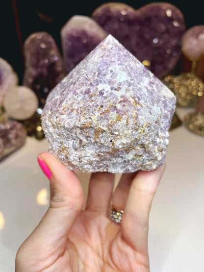 Lepidolite Semi Polished Point –