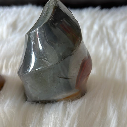 Polychrome Jasper  Flame Carvings