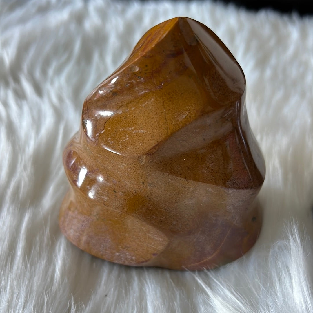 Polychrome Jasper  Flame Carvings