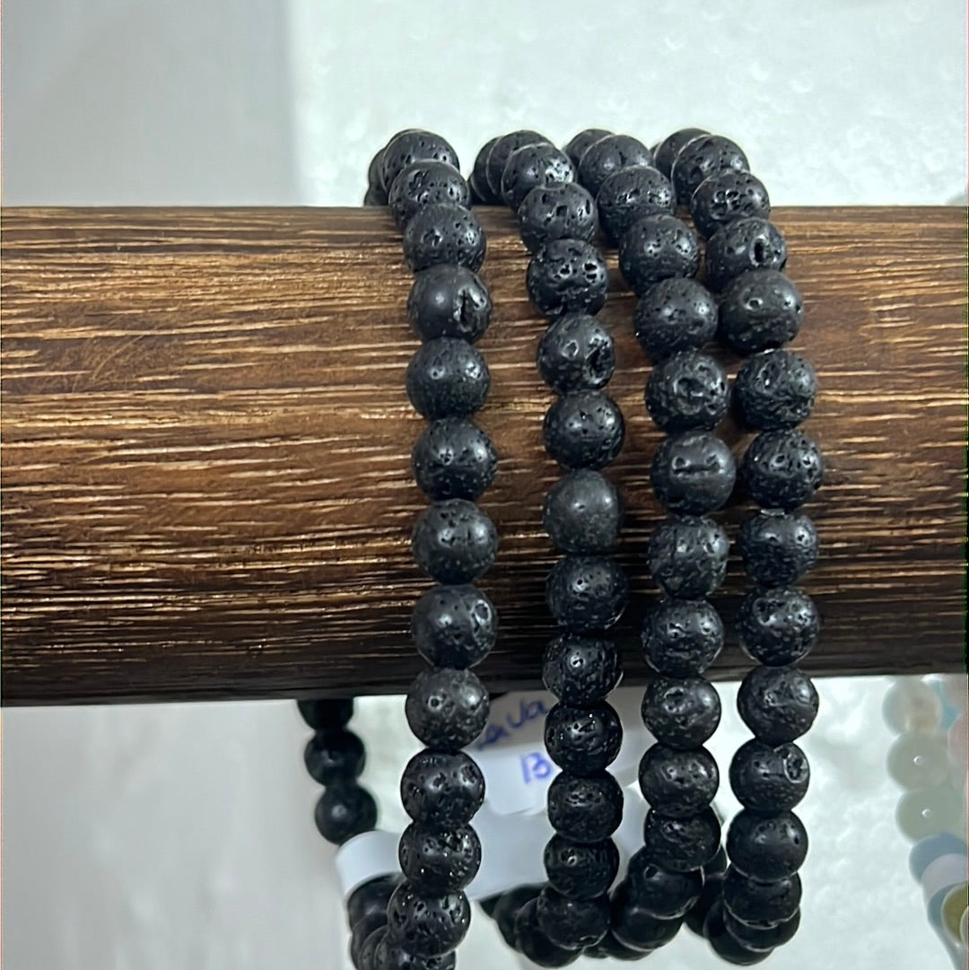 Black Lava Stone Bracelet – Natural Diffuser & Grounding Crystal Jewelry