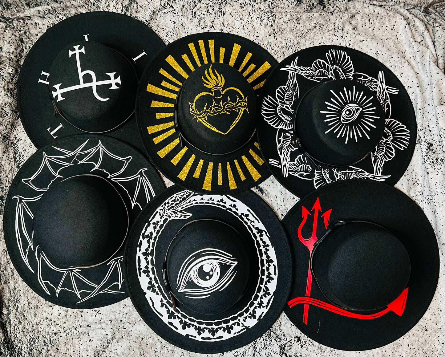 Vegan Felt Wide Brim Hat - Flat Top XL Brim - "Seraphim"