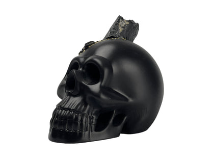Black Tourmaline Skull Head (black) – Sculptures & Statues