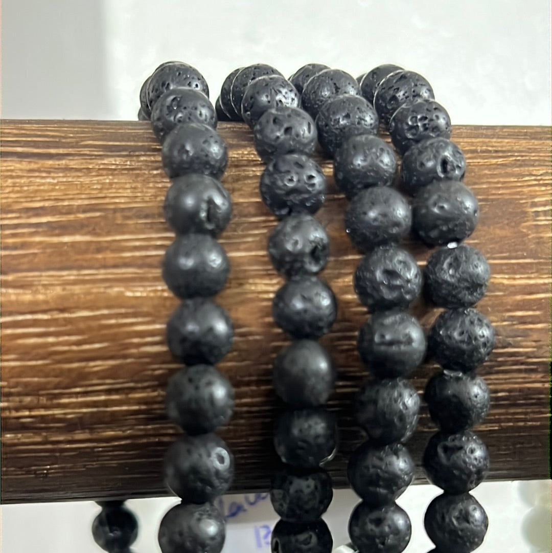 Black Lava Stone Bracelet – Natural Diffuser & Grounding Crystal Jewelry