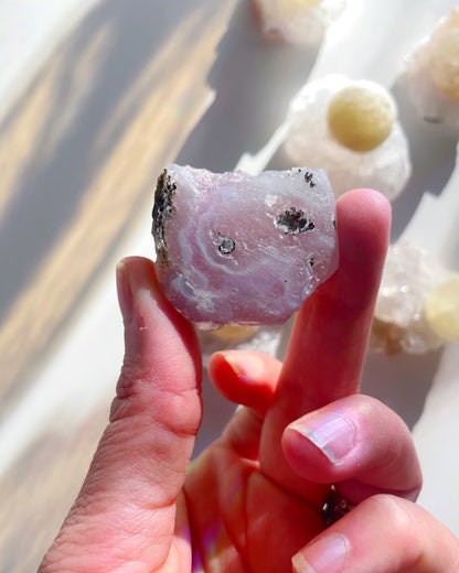 Rare Botryoidal Fluorite on Amethyst “Fried Egg” –