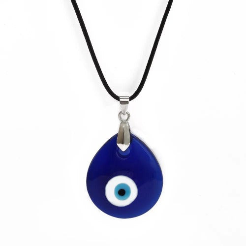 Large Blue Evil Eye Necklace – Glass Pendant Protection Amulet