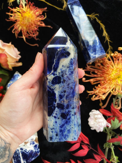 Sodalite Towers - Wands (Small - XLarge) – 509. 9 g (X Large) Crystals