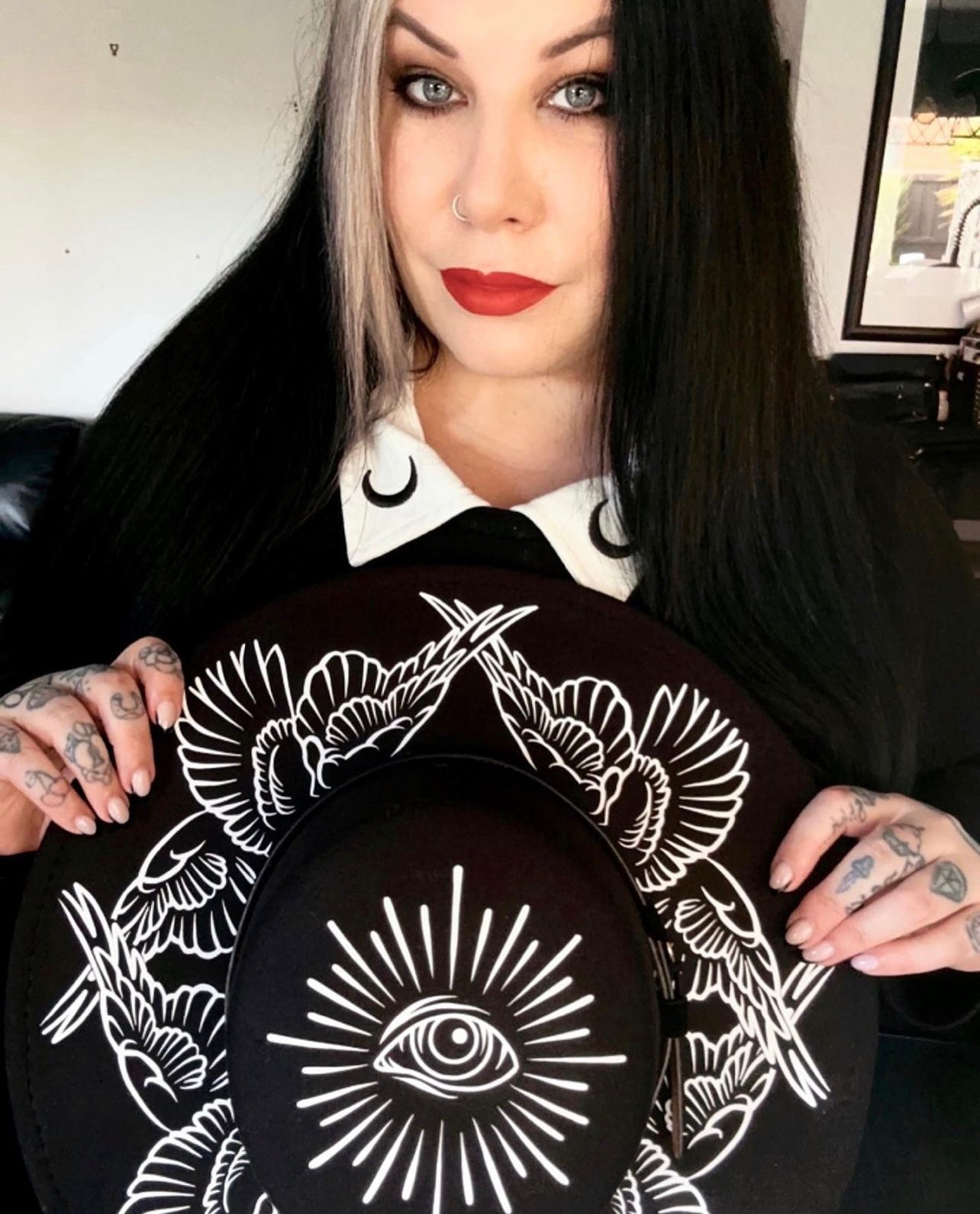 Vegan Felt Wide Brim Hat - Flat Top XL Brim - "Seraphim"