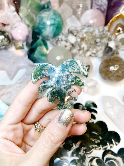 Moss Agate Monstera Leaf –