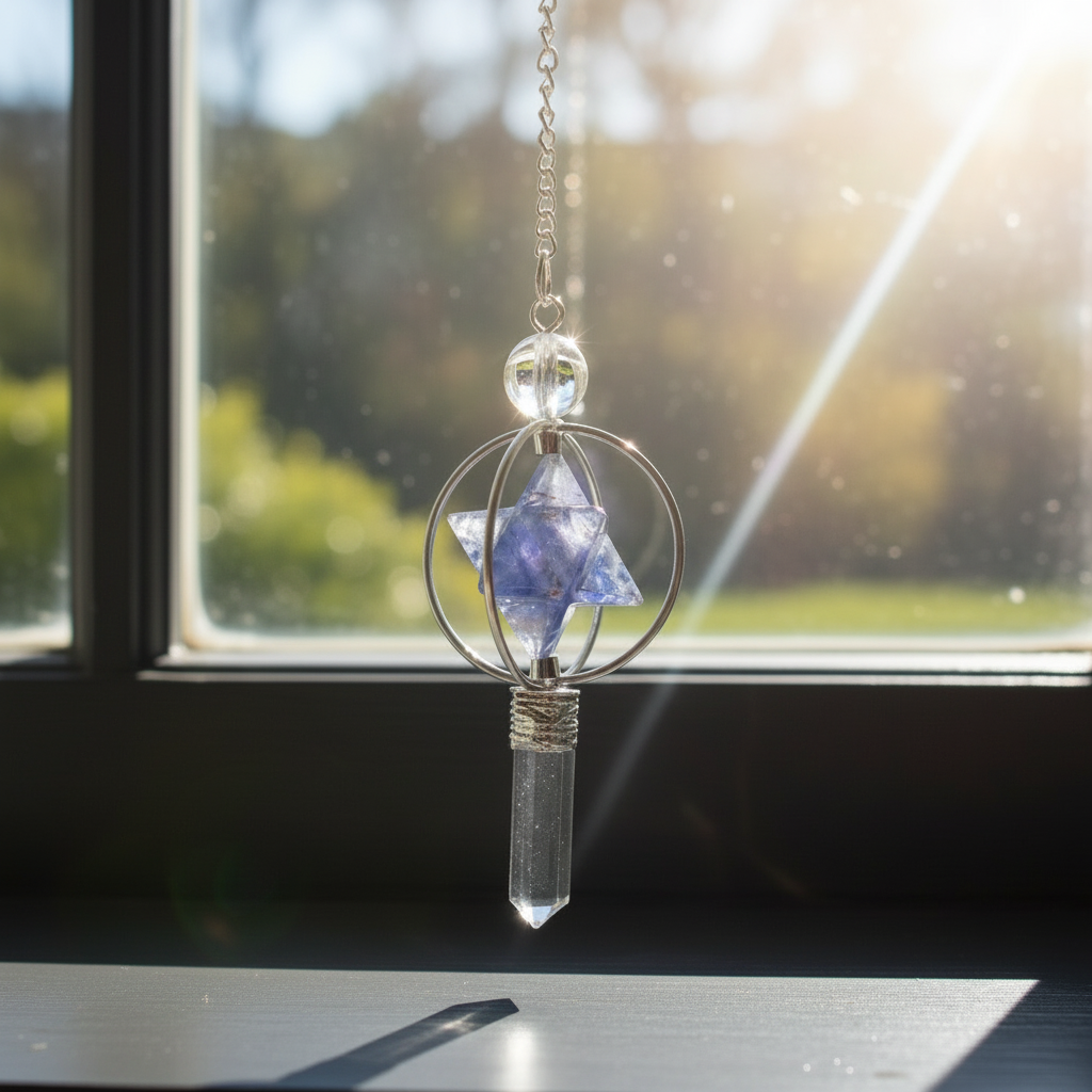 Iolite Merkaba Pendulum | Crystal Dowsing Tool – Pendulums