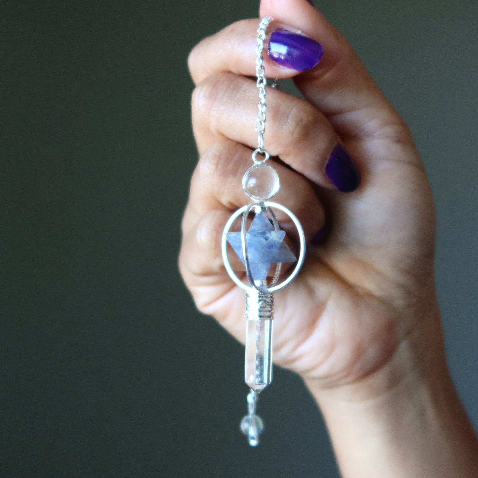 Iolite Merkaba Pendulum | Crystal Dowsing Tool – Pendulums