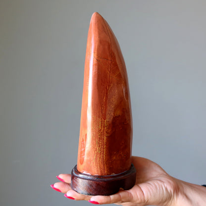 Red Jasper Showpiece Vibrant Standing Stone 9-10 Inch –