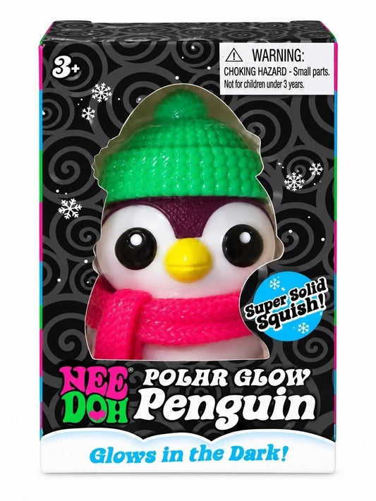 NeeDoh Polar Glow Penguin Glow-in-the-Dark Squishy Toy
