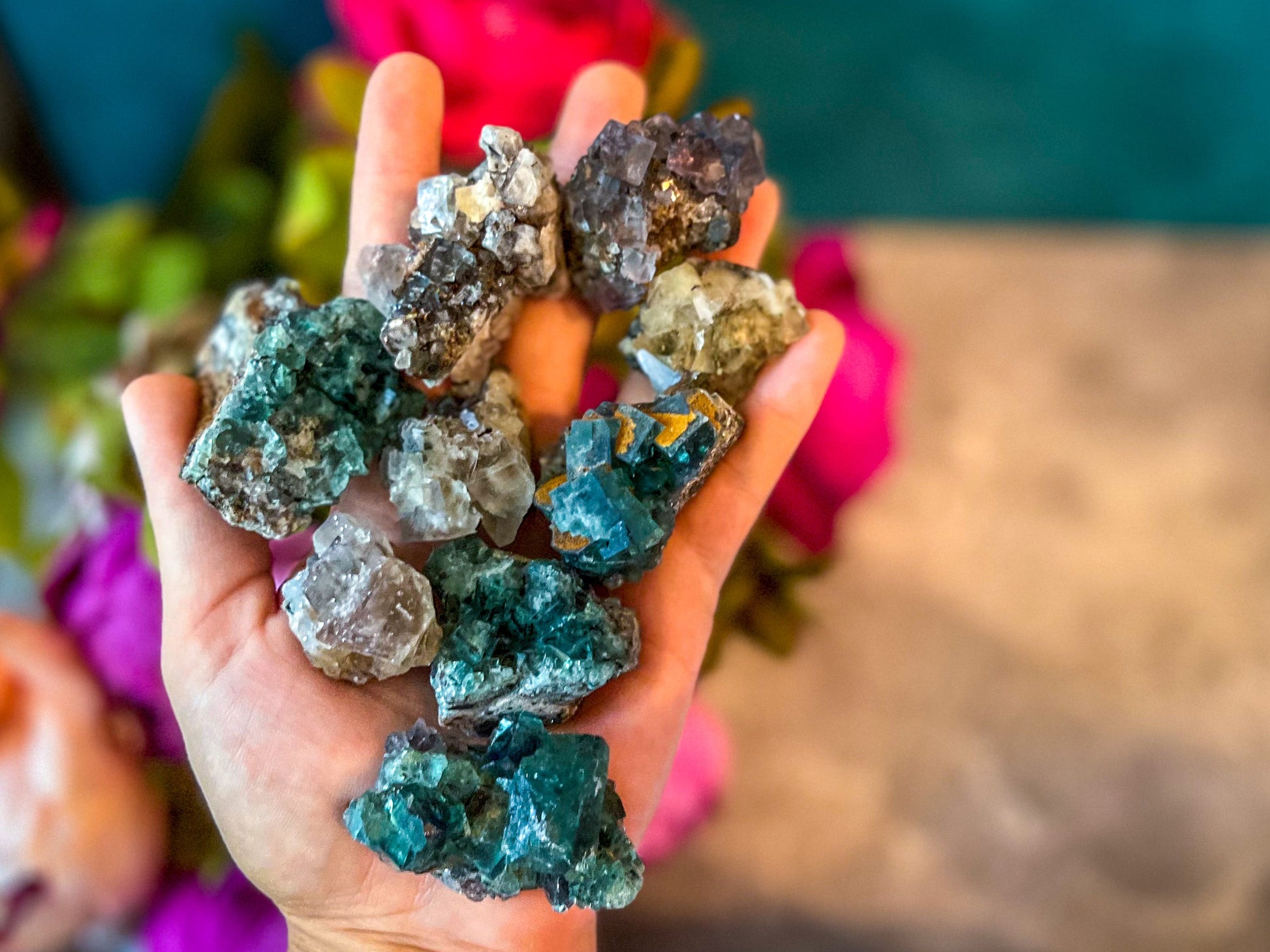 RARE Lady Annabella Fluorite Clusters, Green Purple Yellow and Clear Fluorite, CLOSED Mine! –