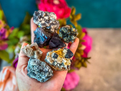RARE Lady Annabella Fluorite Clusters, Green Purple Yellow and Clear Fluorite, CLOSED Mine! – 75-99 grams