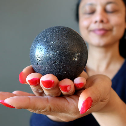 Black Lava Stone Sphere | Volcanic Crystal Ball – Balls