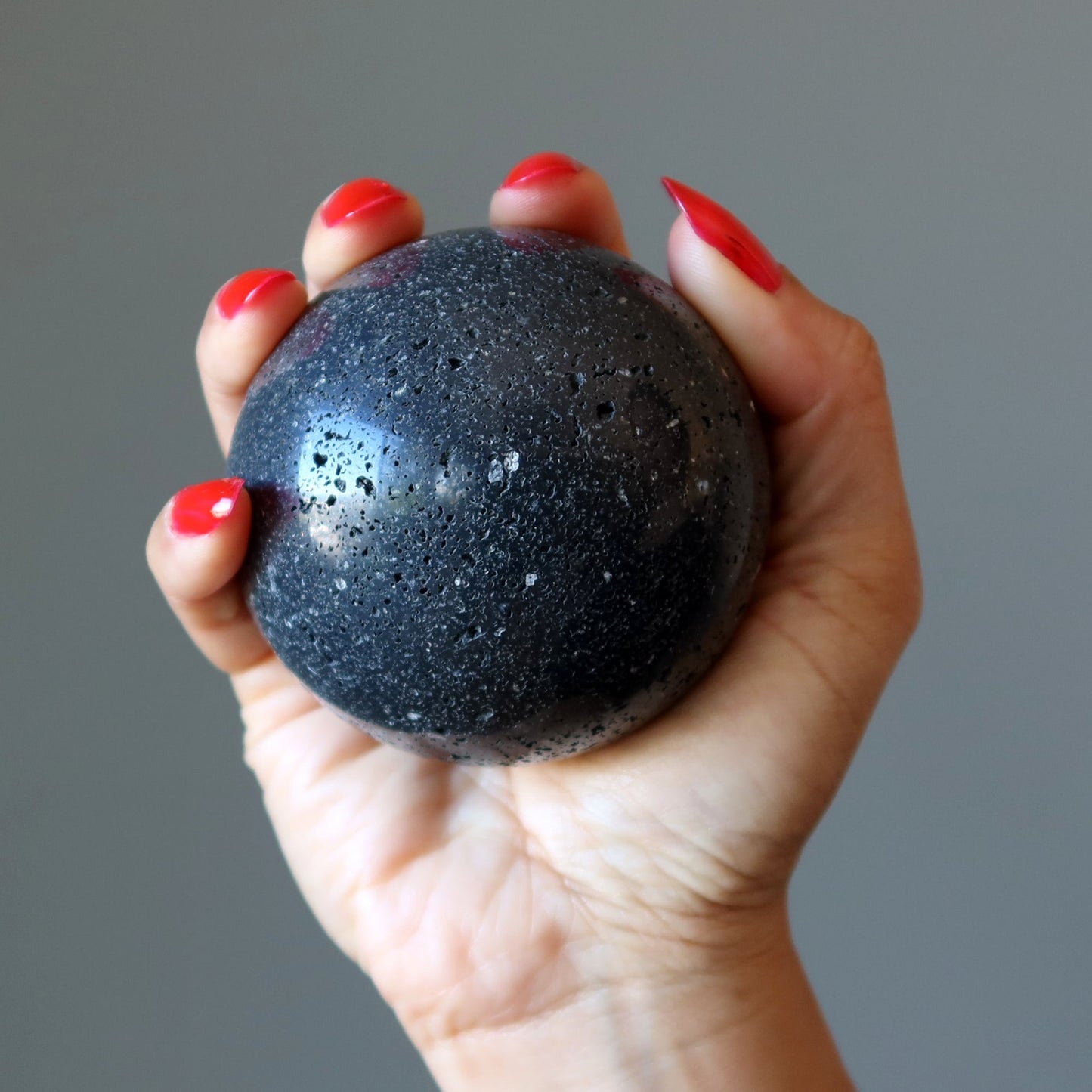Black Lava Stone Sphere | Volcanic Crystal Ball – Balls