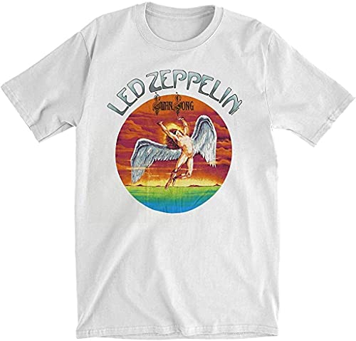 Led Zeppelin T-Shirt - Swan Song & Tour – Colored Swan - White Men's T-shirts