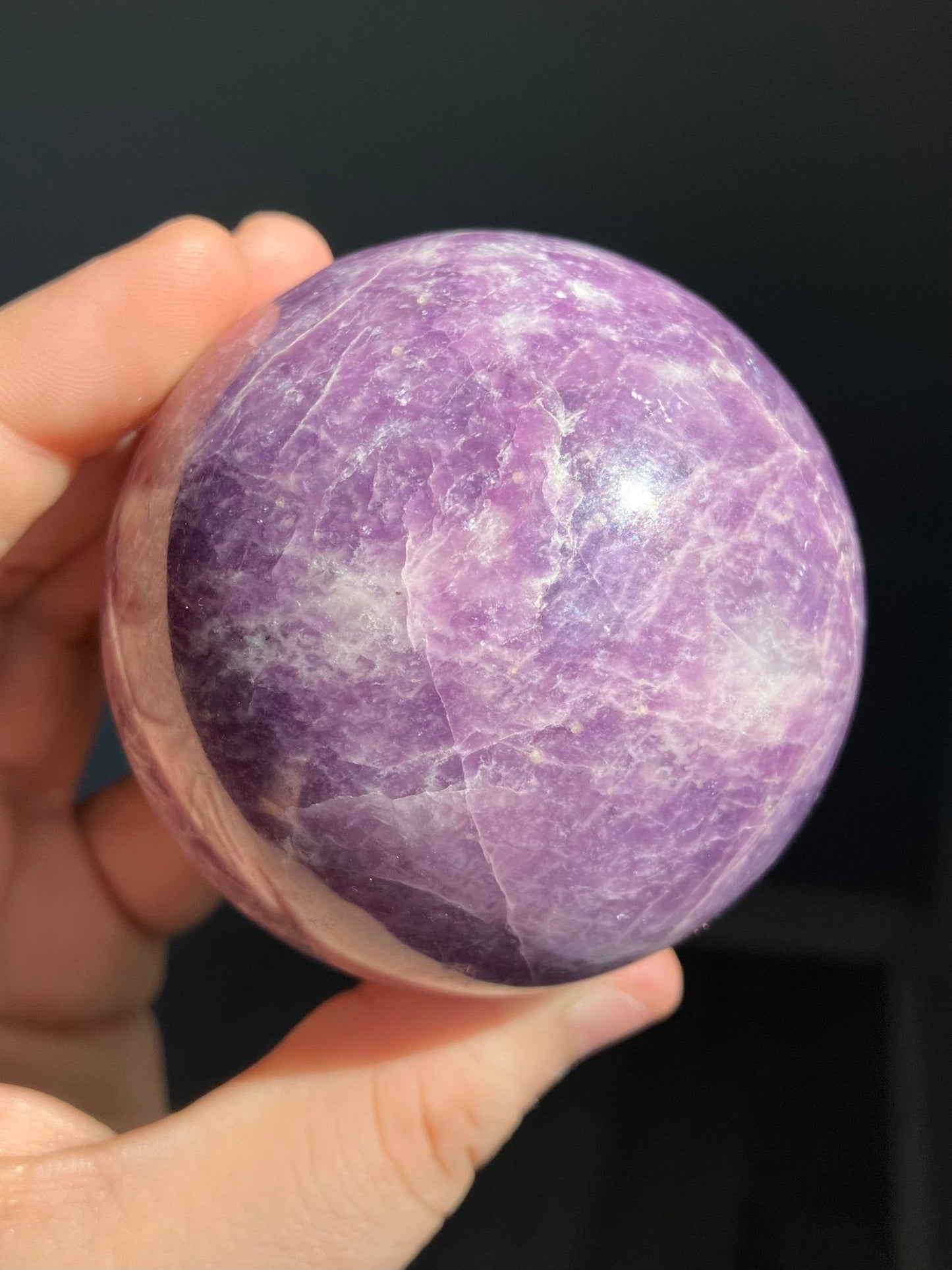 Lepidolite Sphere – 65mm Calming Crystal Ball
