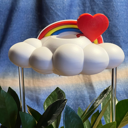 Original Dripping Rain Cloud with Red Heart and Rainbow Charms – Clouds
