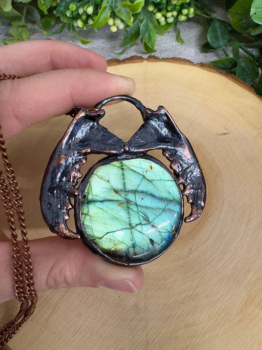 Lilith- Mink Jawbone and Labradorite Necklace