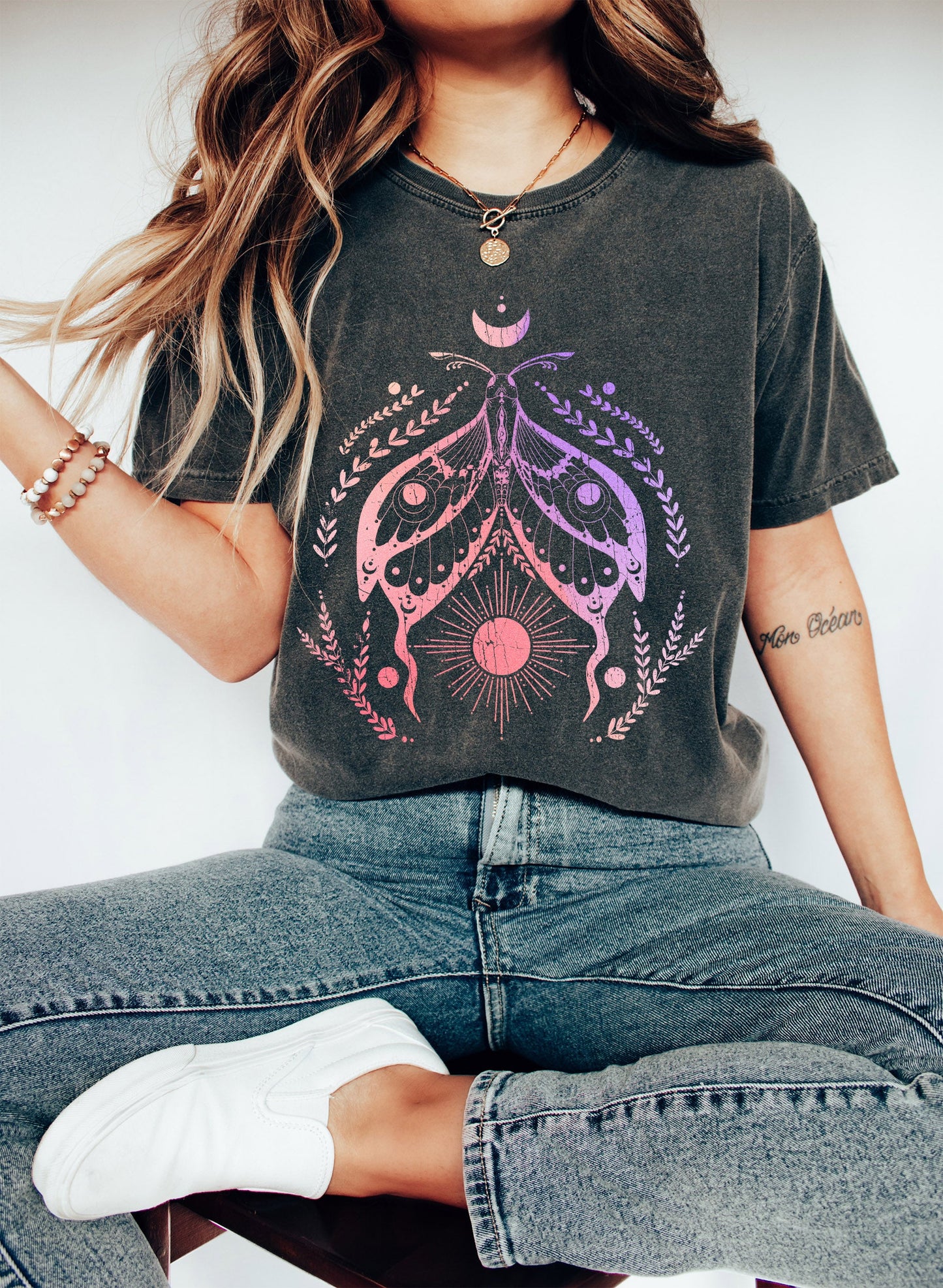 Moth, Sun, & Moon - Comfort Colors Tshirt – T-Shirt