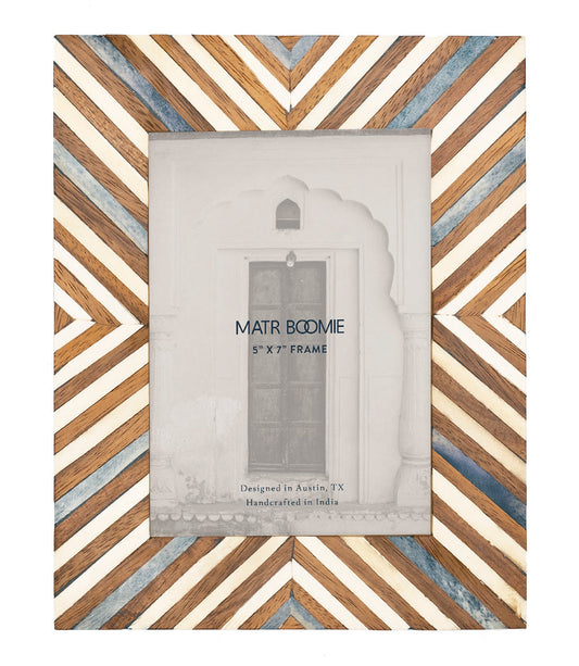 Banka Mundi 5x7 Brown & White Picture Frame - Carved Bone, Wood – HME stock line