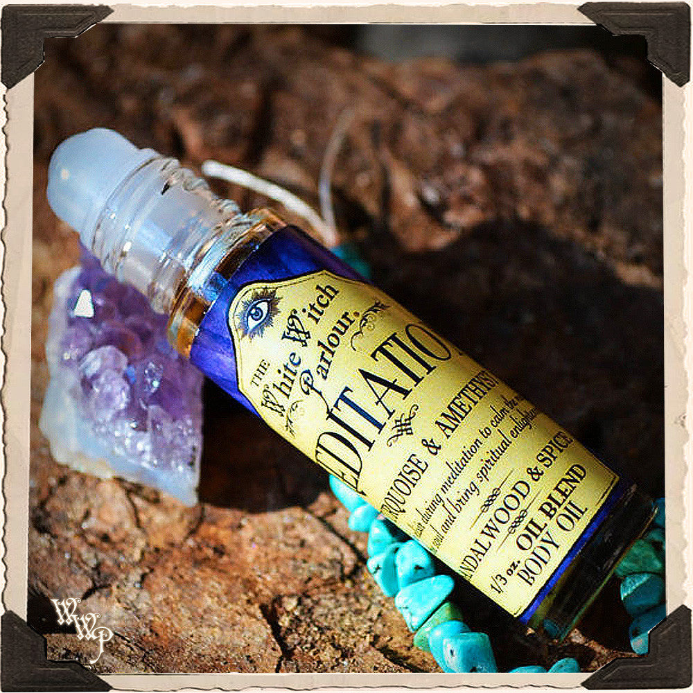MEDITATION Elixir 1/3oz. Body Oil Rollon. For Wisdom, Peace & Spiritual Enlightenment. – aromatherapy, perfume, oils