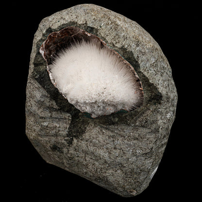 Mesolite Inside MM Quartz Geode Natural Mineral Specimen # B 6591 – Mesolite