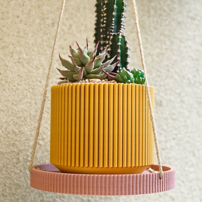 Mid-Century Ribbed Planter | 3D Printed Modern Plant Pot – Pots & Planters