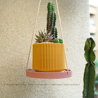 Mid-Century Ribbed Planter | 3D Printed Modern Plant Pot – Pots & Planters