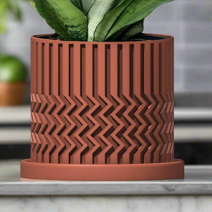 Minimalist Zig-Zag Planter – Terracotta Pots & Planters