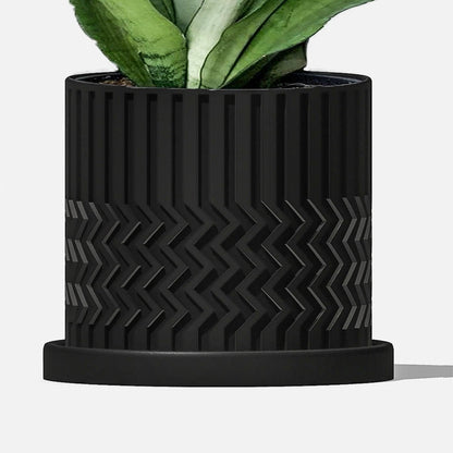Minimalist Zig-Zag Planter – Black Pots & Planters