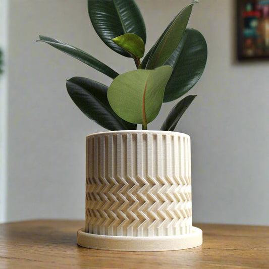 Minimalist Zig-Zag Planter – White Pots & Planters
