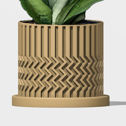 Minimalist Zig-Zag Planter – Beige Pots & Planters