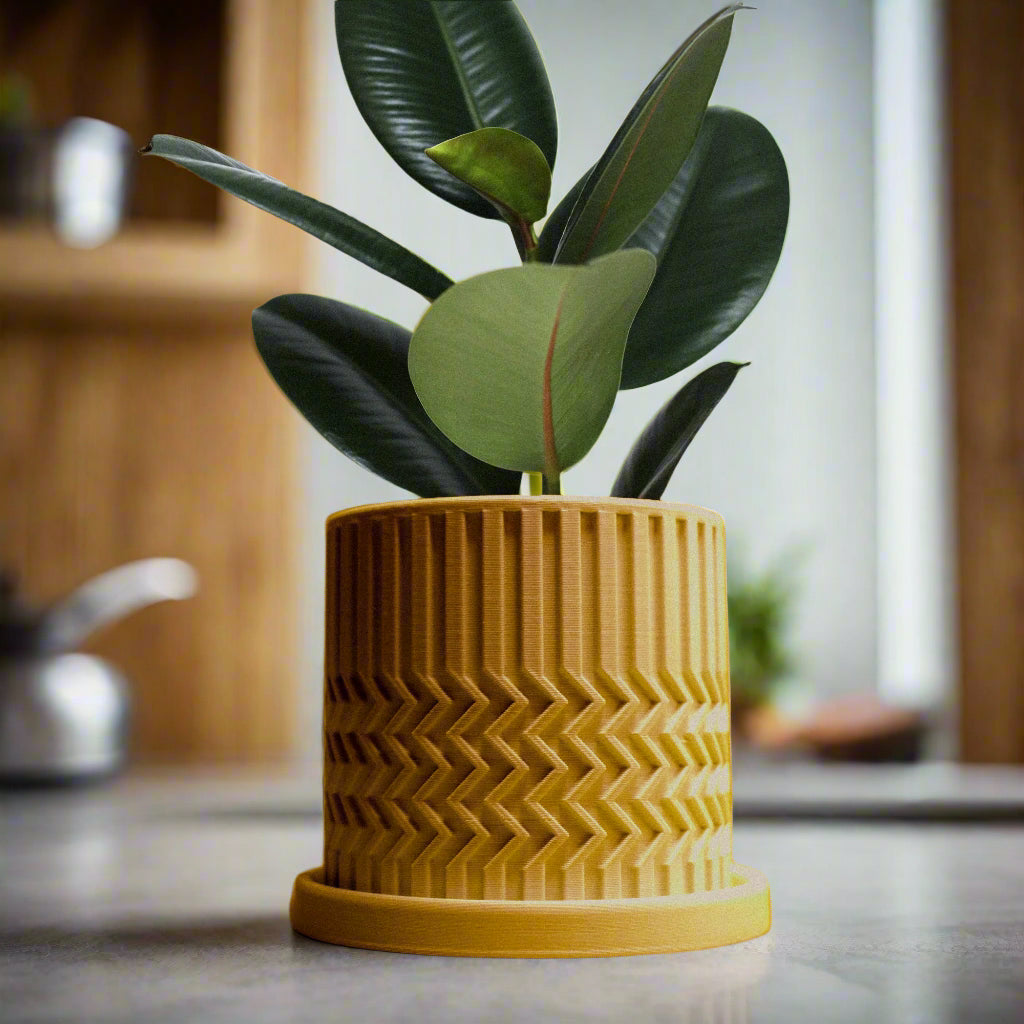 Minimalist Zig-Zag Planter – Mustard Pots & Planters