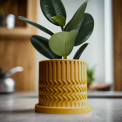 Minimalist Zig-Zag Planter – Mustard Pots & Planters