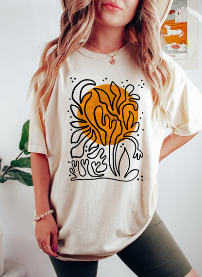 Abstract Sun & Flowers - Comfort Colors Tshirt