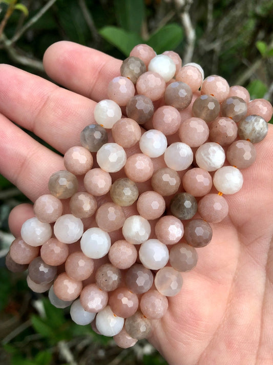 Faceted Mixed Moonstone 8mm Bracelet – Intuition & Balance