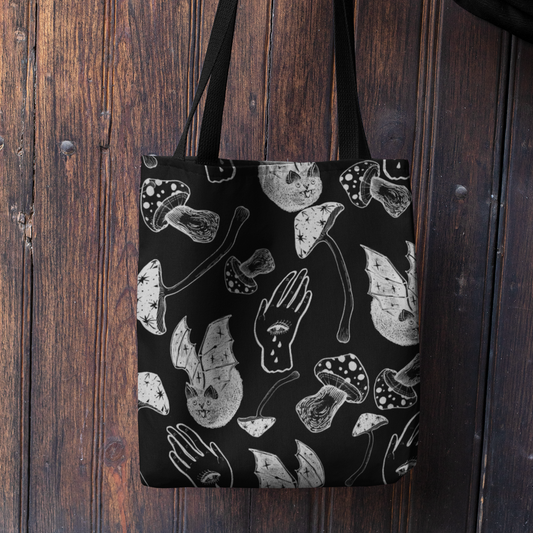 Spells, Bats & Mushrooms - Heavy-Duty Canvas Tote Bag