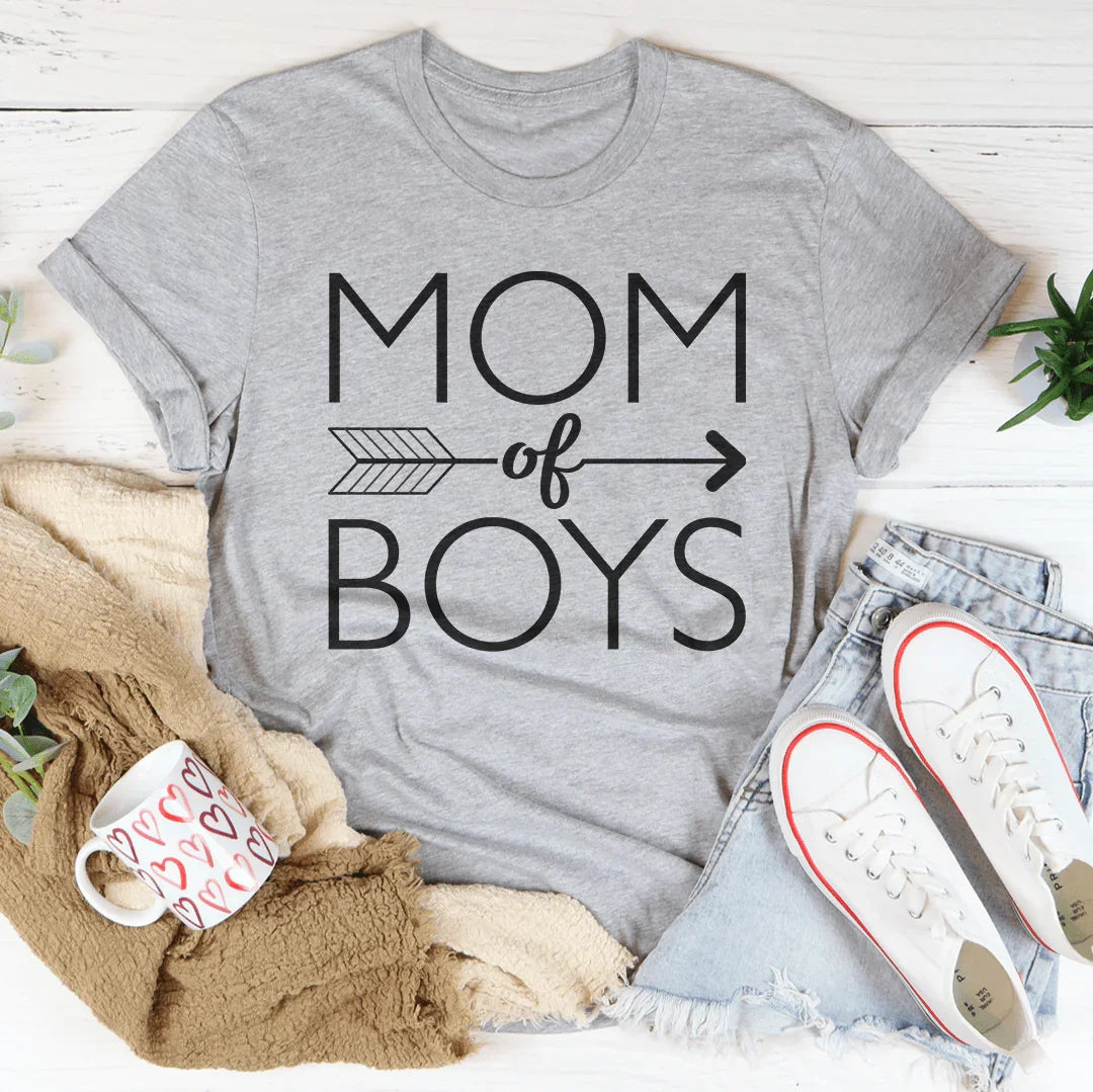 Mom Of Boys Tee – Athletic Heather
