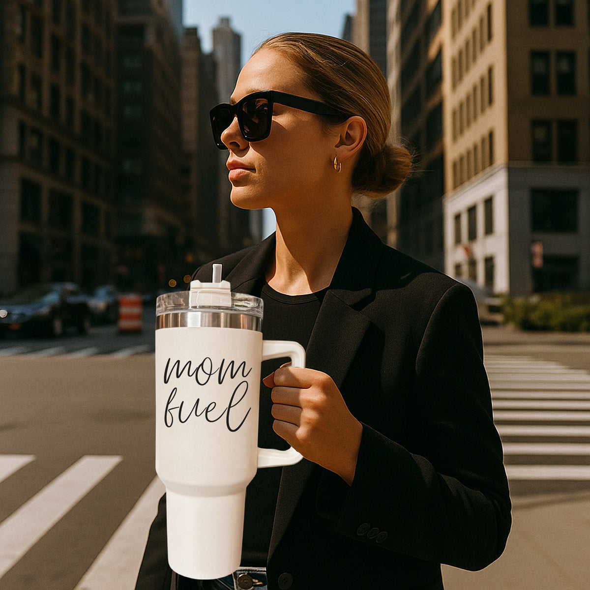 Mom fuel – Travel Mug, Coffee Cup, Drinkware