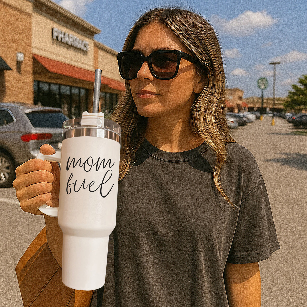 Mom fuel – Travel Mug, Coffee Cup, Drinkware