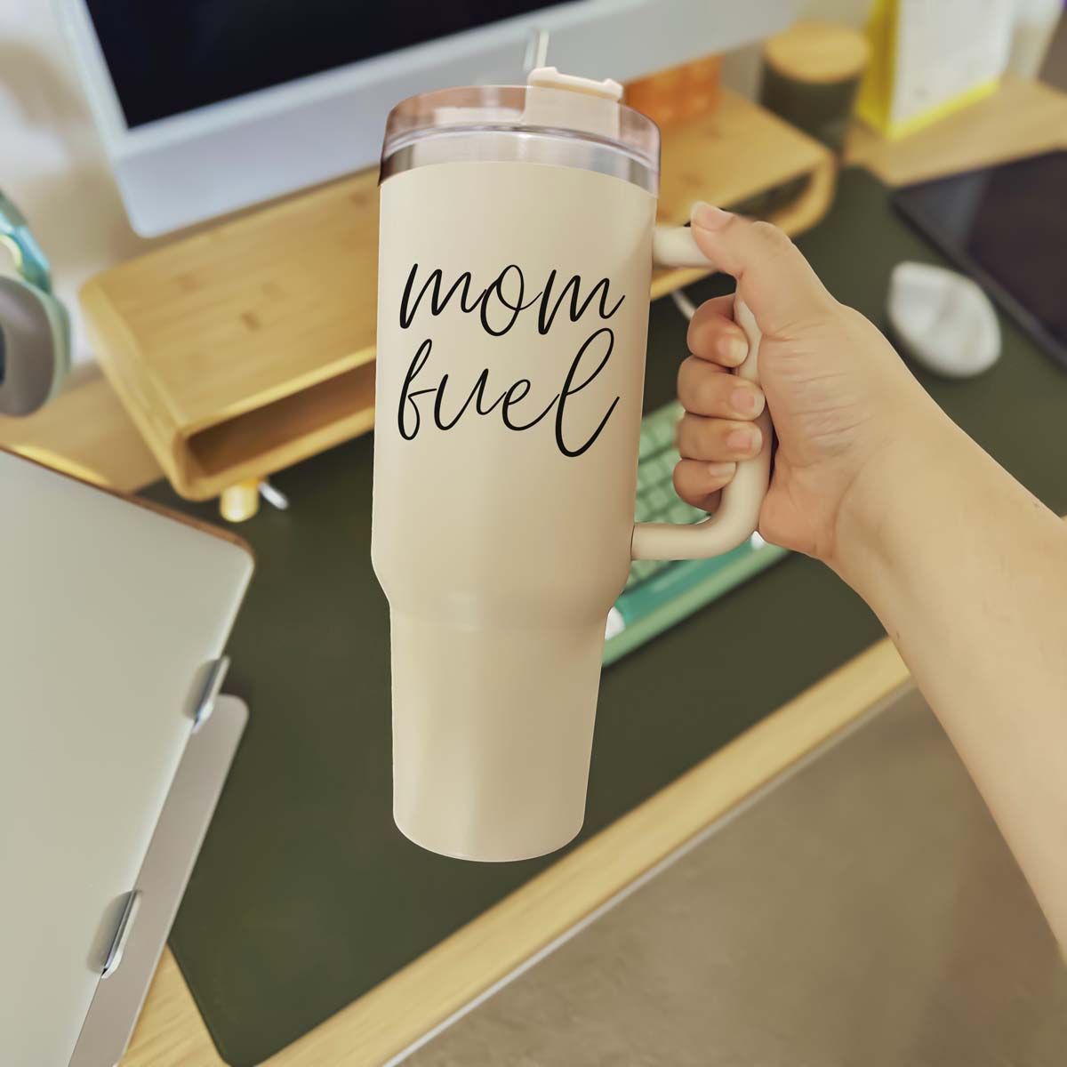 Mom fuel – Travel Mug, Coffee Cup, Drinkware