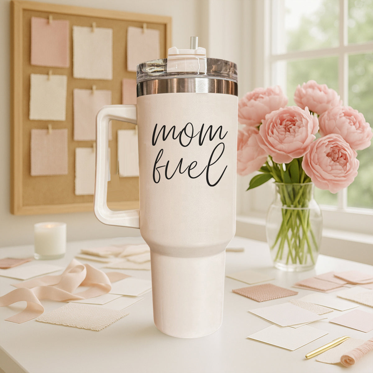 Mom fuel – Travel Mug, Coffee Cup, Drinkware